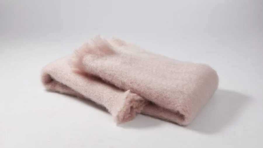Pläd Mohair Light Pink