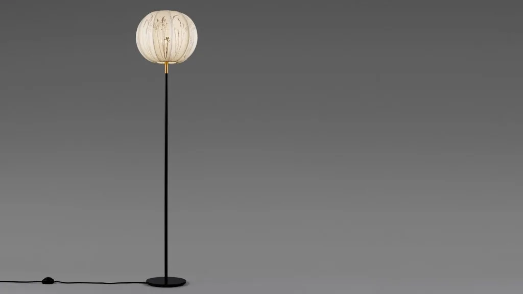 Golvlampa Mandarin, liten skärm
