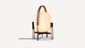 Lampa Cesta Metalica - Med handtag läder
