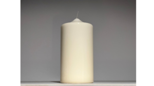 Block candle Ivory Clear lacquer