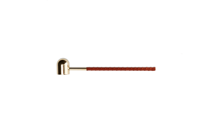 Ljussläckare i Mässing med läderhandtag