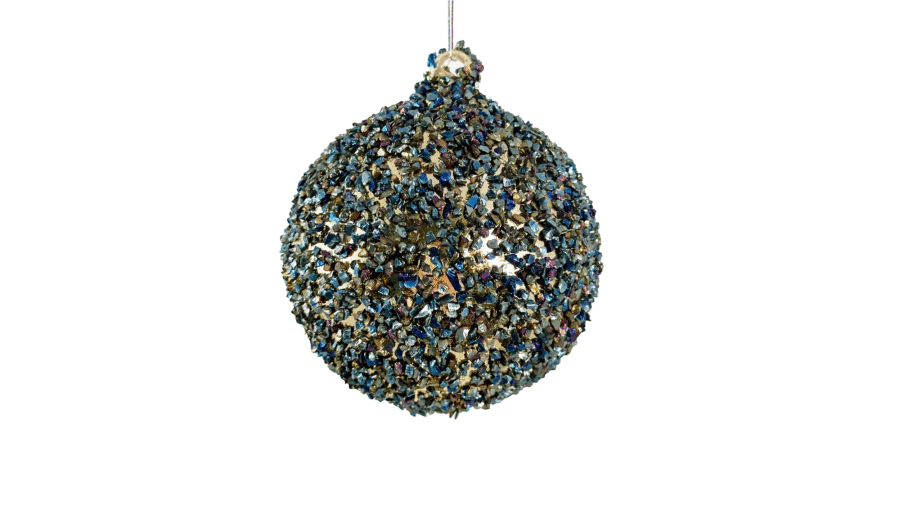 Hänge Greenblue gold Glitter glas 8 cm