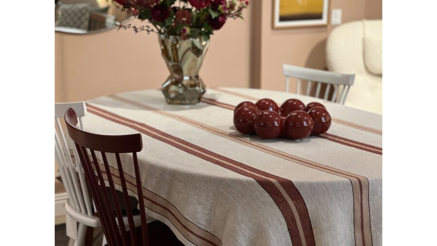 Duk Herringbone Stripe Red