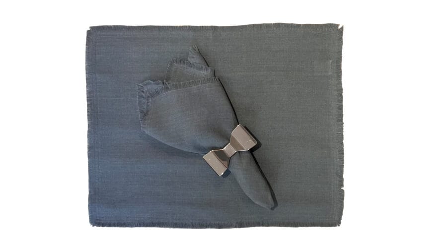 Tablett/Servett Linen Fringe Bluegrey