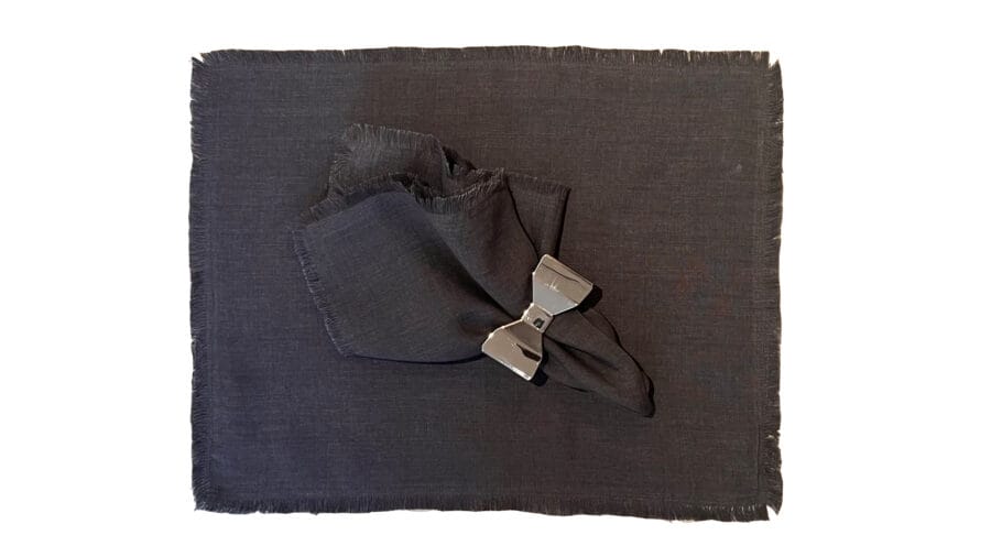 Tablett/Servett Linen Fringe Charcoal