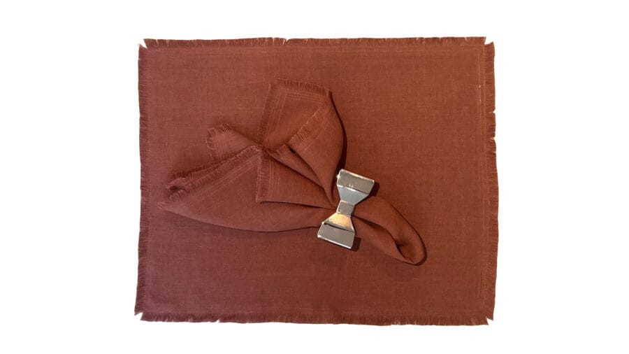 Tablett/Servett Linen Fringe Cinnamon